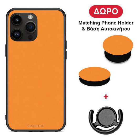 Tangerine Orange - iPhone 15 Pro Max θήκη + Δώρο Phone Holder & Βάση Αυτοκινήτου