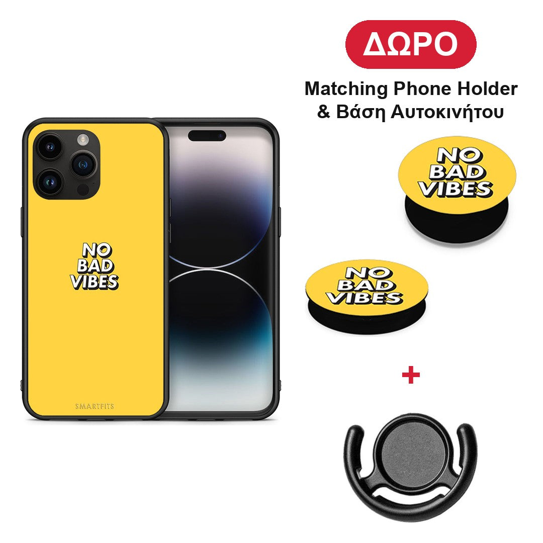 Text Vibes - iPhone 15 Pro Max θήκη + Δώρο Phone Holder & Βάση Αυτοκινήτου