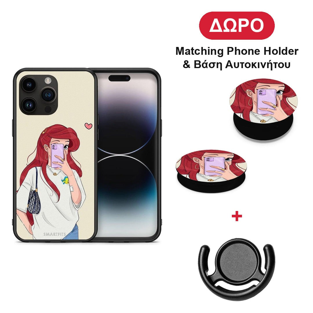 Walking Mermaid - iPhone 15 Pro Max θήκη + Δώρο Phone Holder & Βάση Αυτοκινήτου