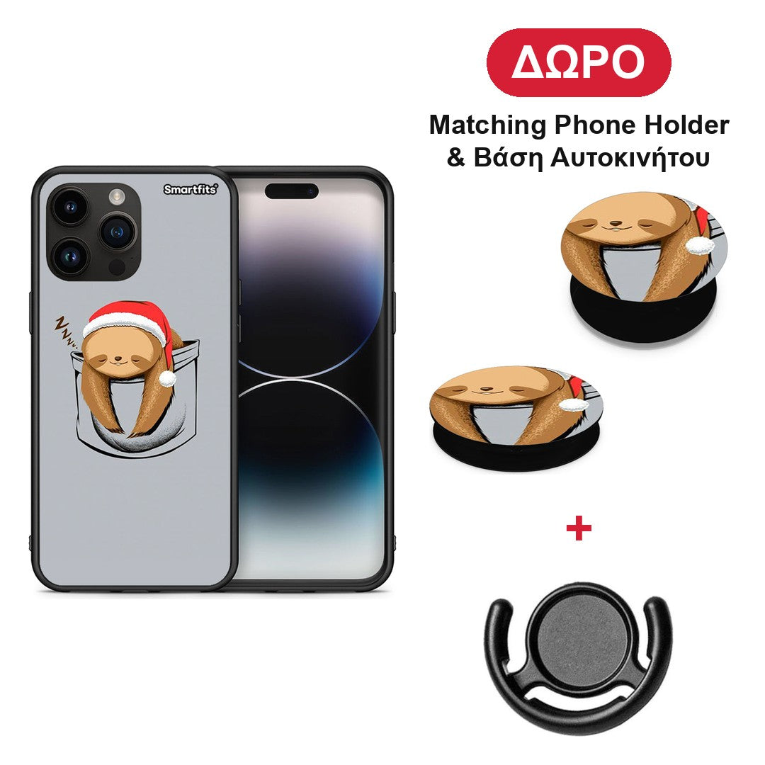 Xmas Zzzz - iPhone 15 Pro Max θήκη + Δώρο Phone Holder & Βάση Αυτοκινήτου