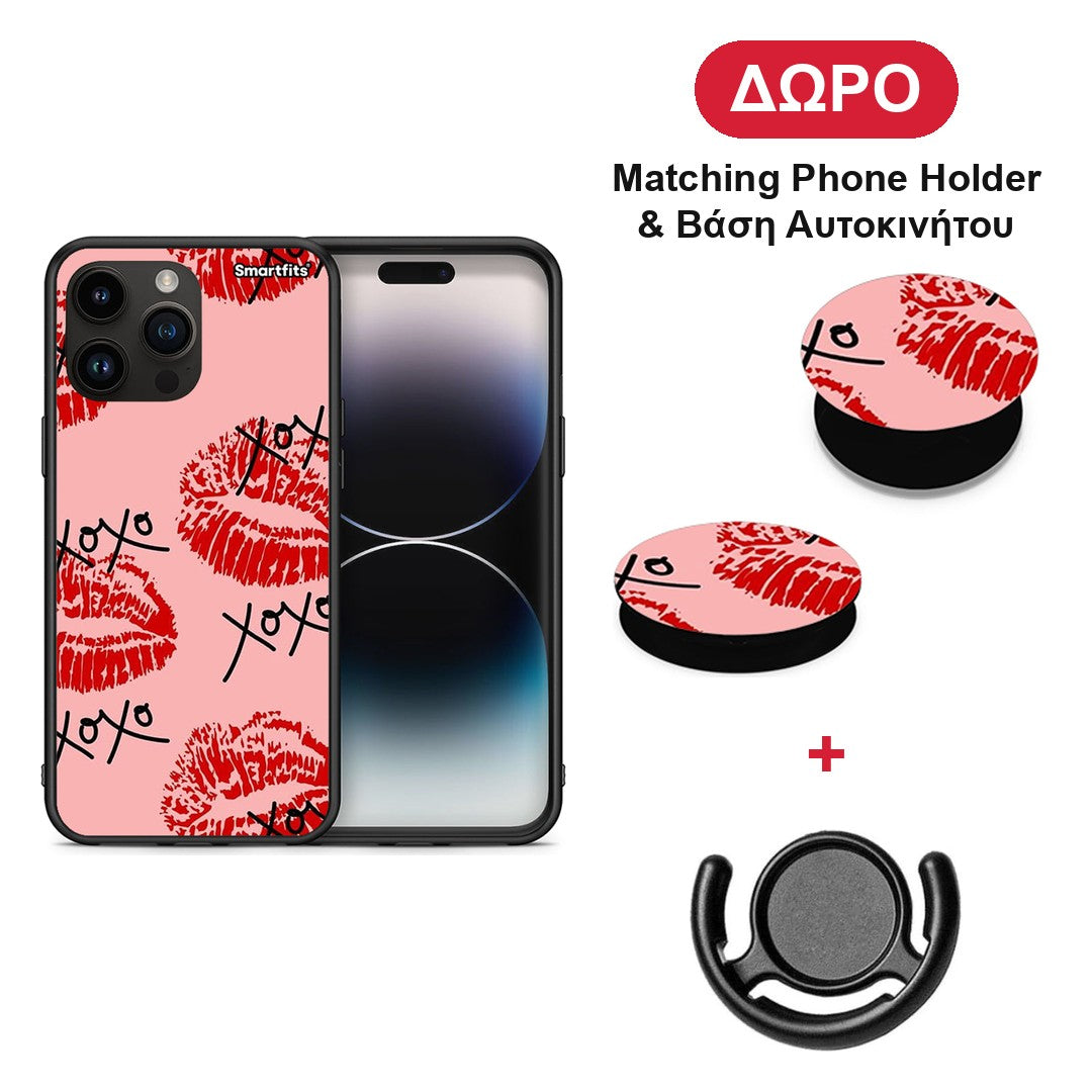 XOXO Lips - iPhone 15 Pro Max θήκη + Δώρο Phone Holder & Βάση Αυτοκινήτου