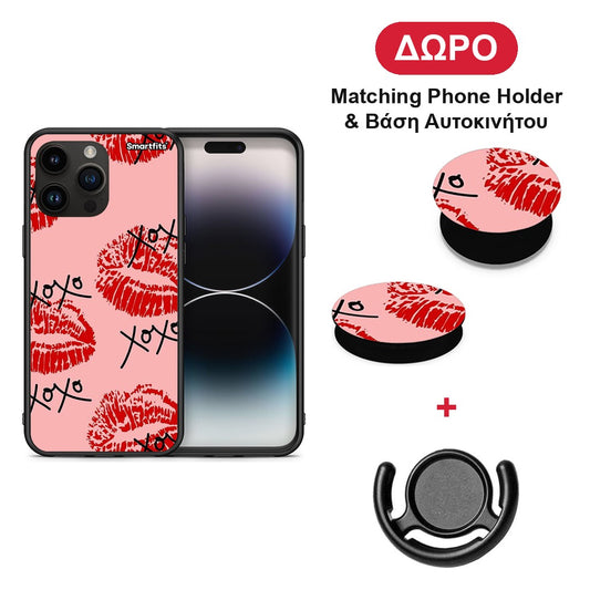XOXO Lips - iPhone 15 Pro Max θήκη + Δώρο Phone Holder & Βάση Αυτοκινήτου