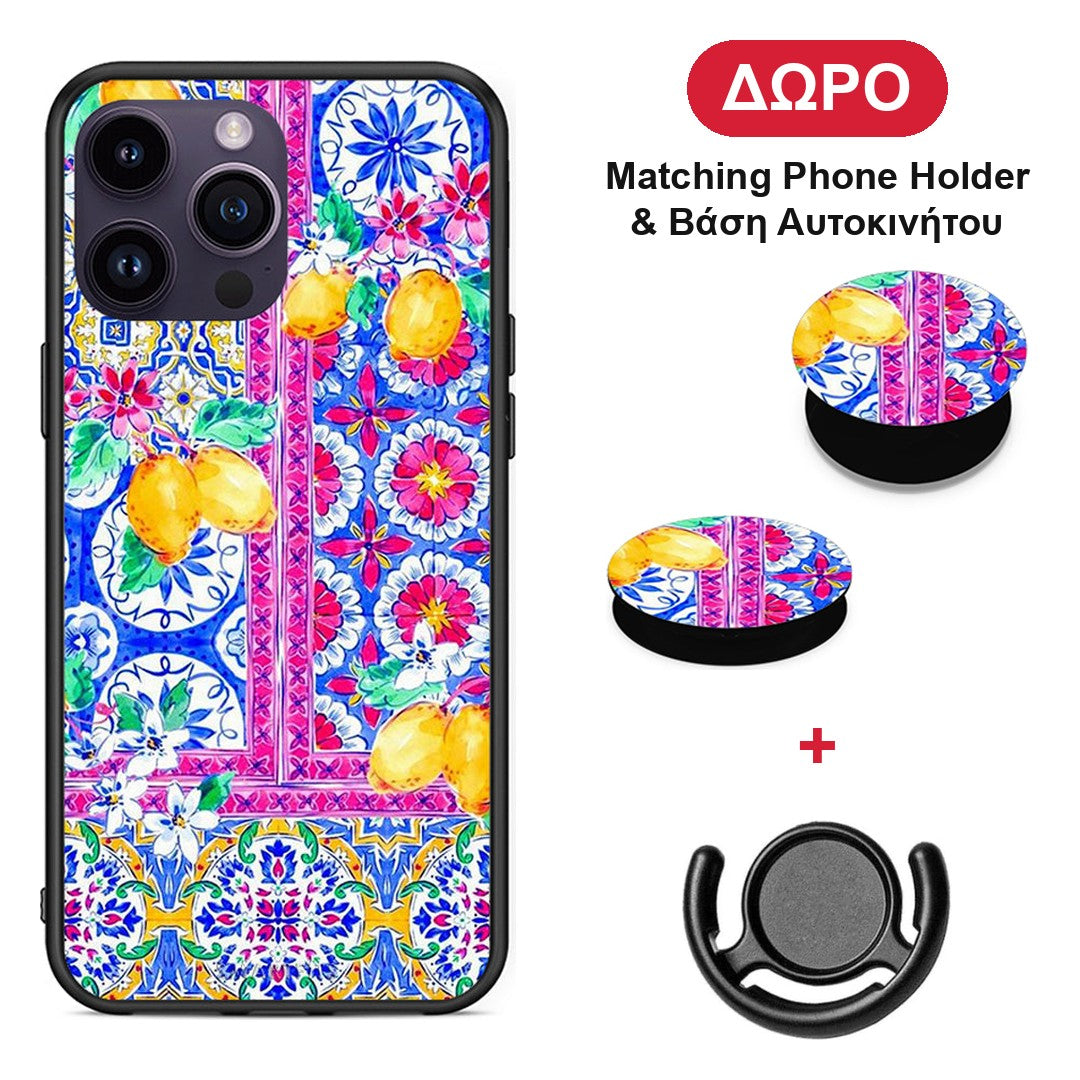 Retro Spring - iPhone 15 Pro θήκη + Δώρο Phone Holder & Βάση Αυτοκινήτου