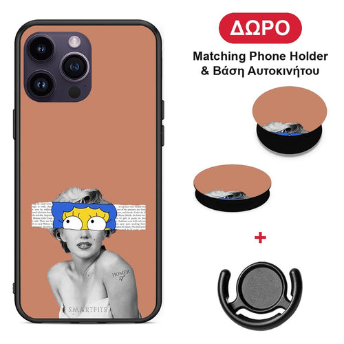 Sim Merilyn - iPhone 15 Pro θήκη + Δώρο Phone Holder & Βάση Αυτοκινήτου