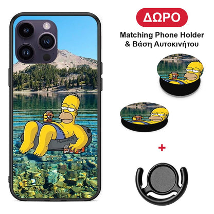 Summer Happiness - iPhone 15 Pro θήκη + Δώρο Phone Holder & Βάση Αυτοκινήτου