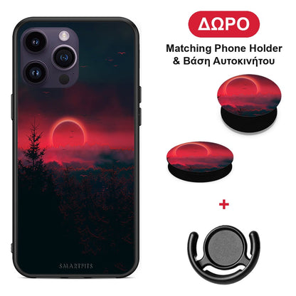 Tropic Sunset - iPhone 15 Pro θήκη + Δώρο Phone Holder & Βάση Αυτοκινήτου