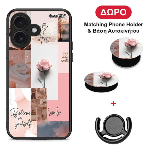 Aesthetic Collage - iPhone 16 θήκη + Δώρο Phone Holder & Βάση Αυτοκινήτου