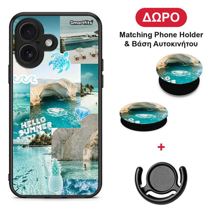 Aesthetic Summer - iPhone 16 θήκη + Δώρο Phone Holder & Βάση Αυτοκινήτου