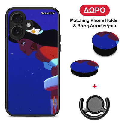 Alladin And Jasmine Love 2 - iPhone 16 θήκη + Δώρο Phone Holder & Βάση Αυτοκινήτου
