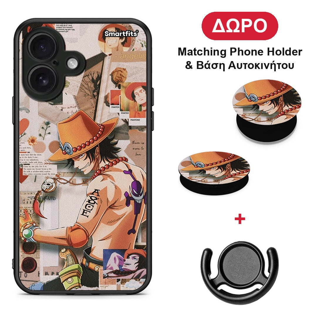 Anime Collage - iPhone 16 θήκη + Δώρο Phone Holder & Βάση Αυτοκινήτου