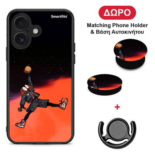 Basketball Hero - iPhone 16 θήκη + Δώρο Phone Holder & Βάση Αυτοκινήτου