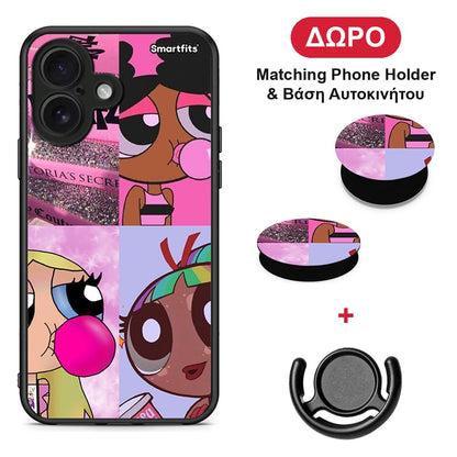 Bubble Girls - iPhone 16 θήκη + Δώρο Phone Holder & Βάση Αυτοκινήτου