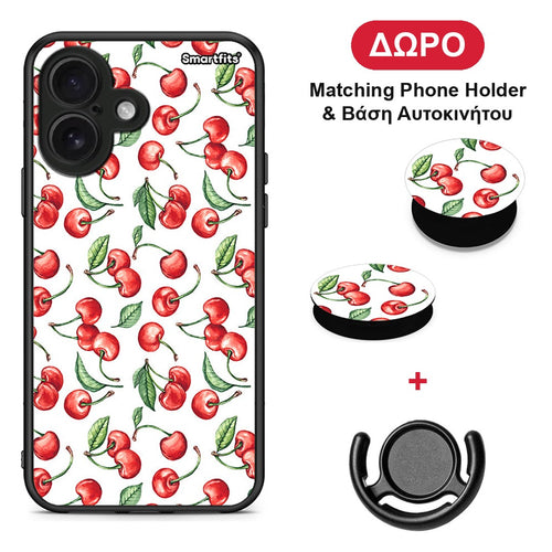 Cherry Summer - iPhone 16 θήκη + Δώρο Phone Holder & Βάση Αυτοκινήτου