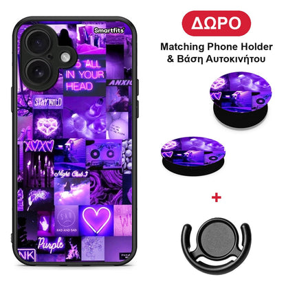 Collage Stay Wild - iPhone 16 θήκη + Δώρο Phone Holder & Βάση Αυτοκινήτου