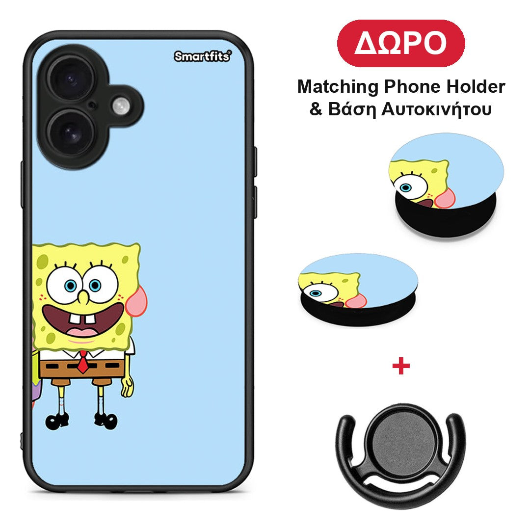 Friends Bob - iPhone 16 θήκη + Δώρο Phone Holder & Βάση Αυτοκινήτου