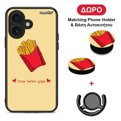 Fries Before Guys - iPhone 16 θήκη + Δώρο Phone Holder & Βάση Αυτοκινήτου