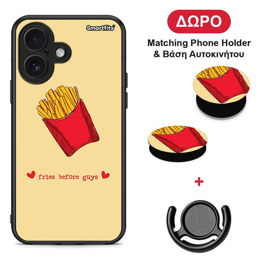 Fries Before Guys - iPhone 16 θήκη + Δώρο Phone Holder & Βάση Αυτοκινήτου