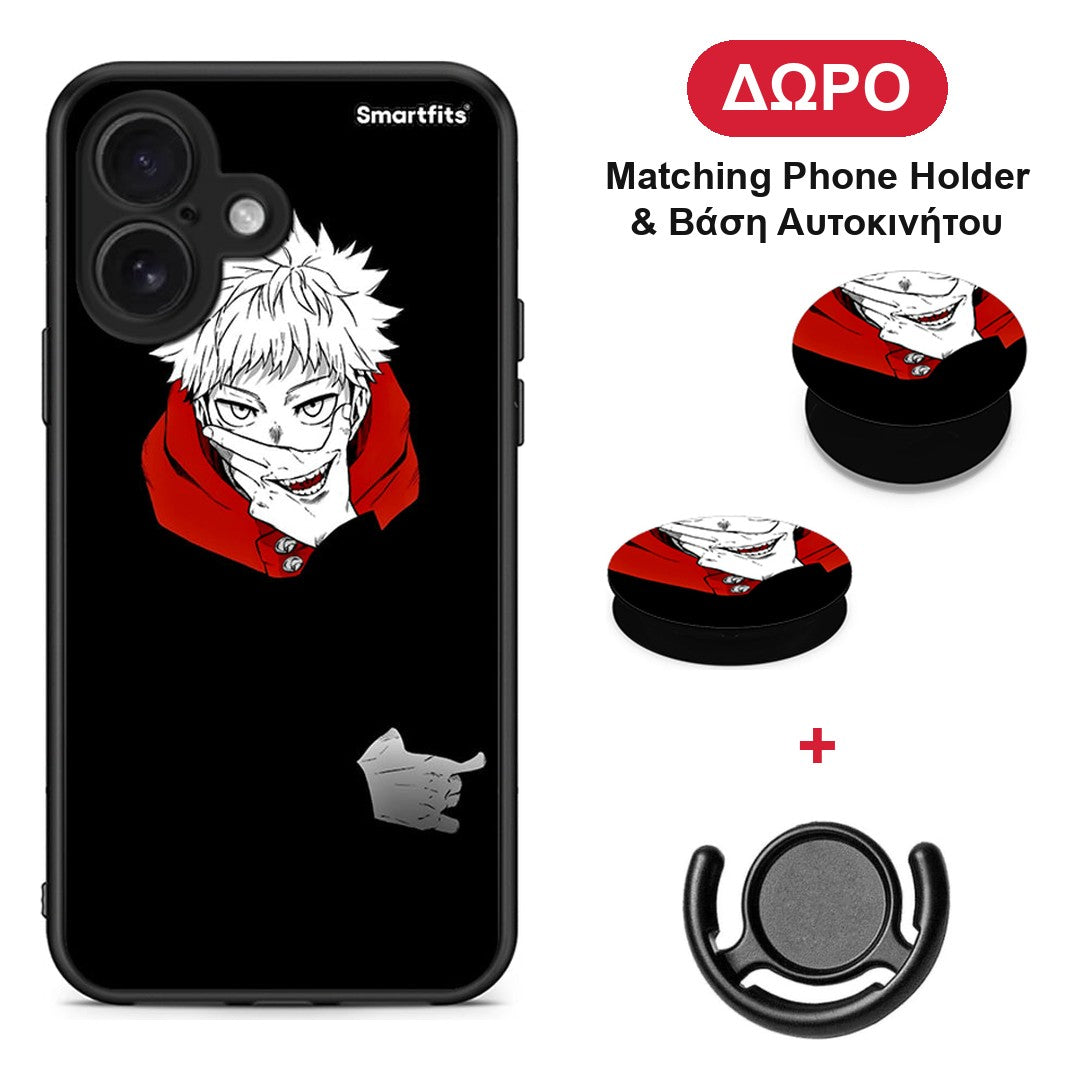 Itadori Anime - iPhone 16 θήκη + Δώρο Phone Holder & Βάση Αυτοκινήτου