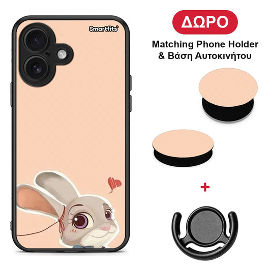 Nick Wilde And Judy Hopps Love 2 - iPhone 16 θήκη + Δώρο Phone Holder & Βάση Αυτοκινήτου