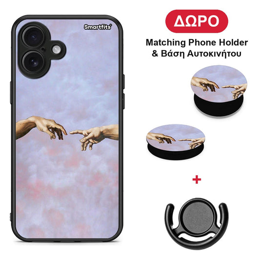 Adam Hand - iPhone 16 Plus θήκη + Δώρο Phone Holder & Βάση Αυτοκινήτου