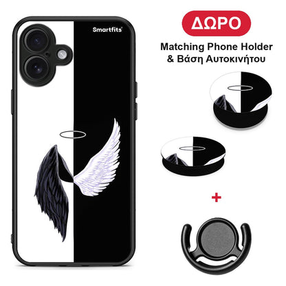 Angels Demons - iPhone 16 Plus θήκη + Δώρο Phone Holder & Βάση Αυτοκινήτου