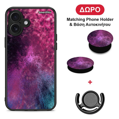 Galactic Aurora - iPhone 16 Plus θήκη + Δώρο Phone Holder & Βάση Αυτοκινήτου