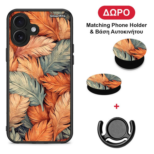 Autumn Leaves - iPhone 16 Plus θήκη + Δώρο Phone Holder & Βάση Αυτοκινήτου