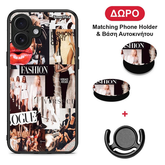 Collage Fashion - iPhone 16 Plus θήκη + Δώρο Phone Holder & Βάση Αυτοκινήτου