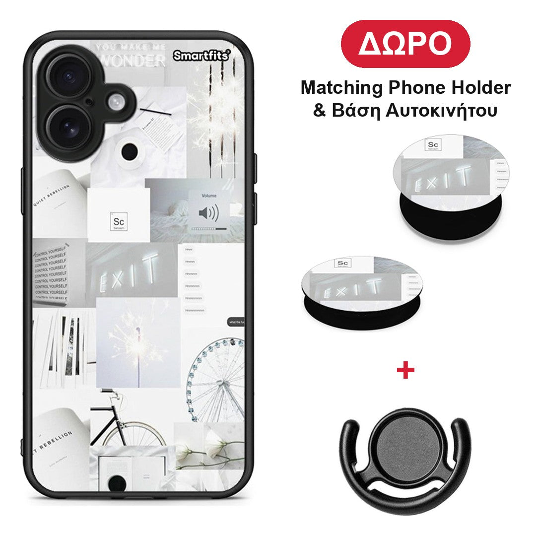 Collage Make Me Wonder - iPhone 16 Plus θήκη + Δώρο Phone Holder & Βάση Αυτοκινήτου