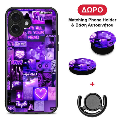 Collage Stay Wild - iPhone 16 Plus θήκη + Δώρο Phone Holder & Βάση Αυτοκινήτου