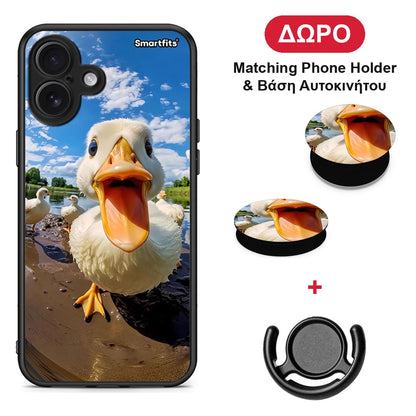 Duck Face - iPhone 16 Plus θήκη + Δώρο Phone Holder & Βάση Αυτοκινήτου