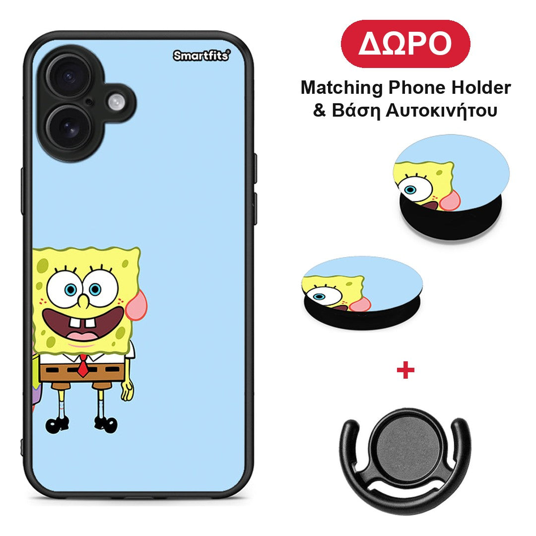 Friends Bob - iPhone 16 Plus θήκη + Δώρο Phone Holder & Βάση Αυτοκινήτου