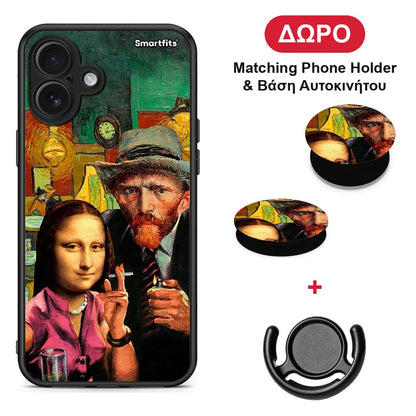 Funny Art - iPhone 16 Plus θήκη + Δώρο Phone Holder & Βάση Αυτοκινήτου