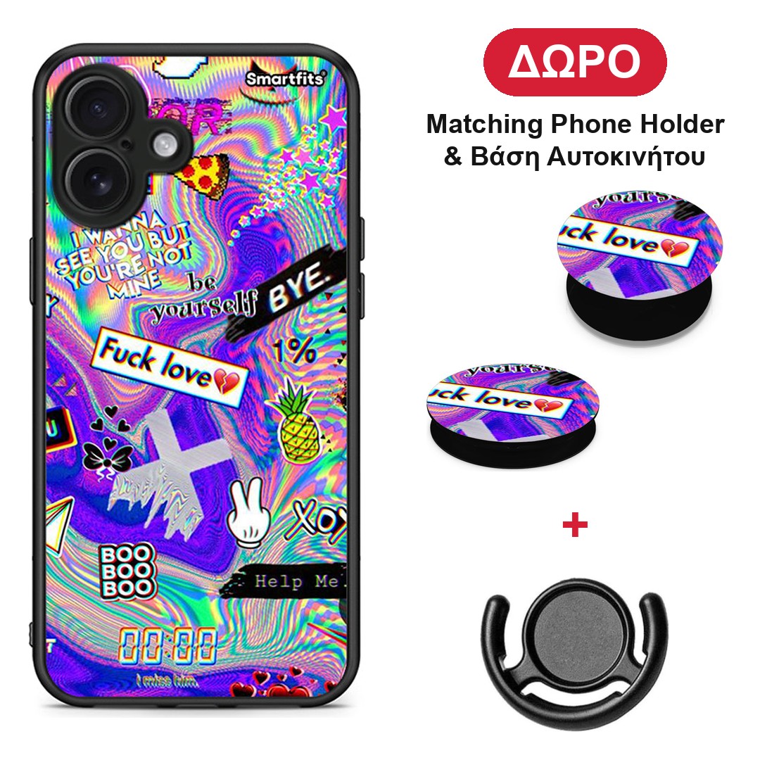 Game Over - iPhone 16 Plus θήκη + Δώρο Phone Holder & Βάση Αυτοκινήτου