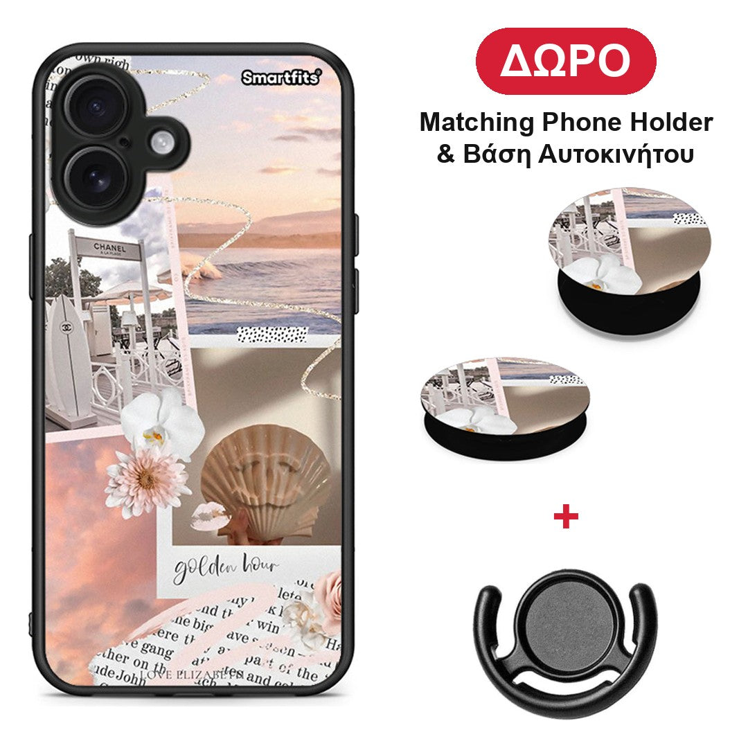 Golden Hour - iPhone 16 Plus θήκη + Δώρο Phone Holder & Βάση Αυτοκινήτου