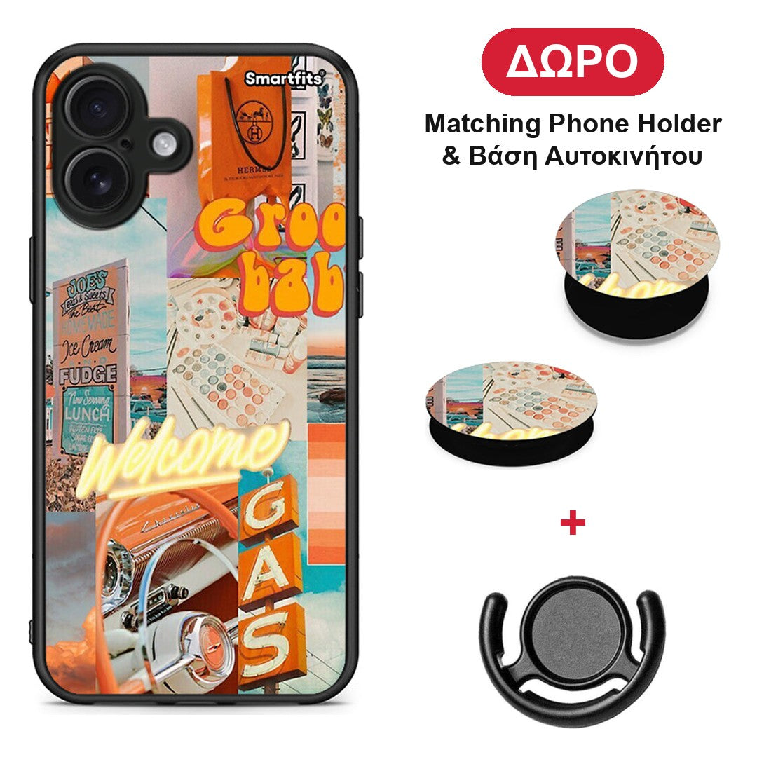 Groovy Babe - iPhone 16 Plus θήκη + Δώρο Phone Holder & Βάση Αυτοκινήτου