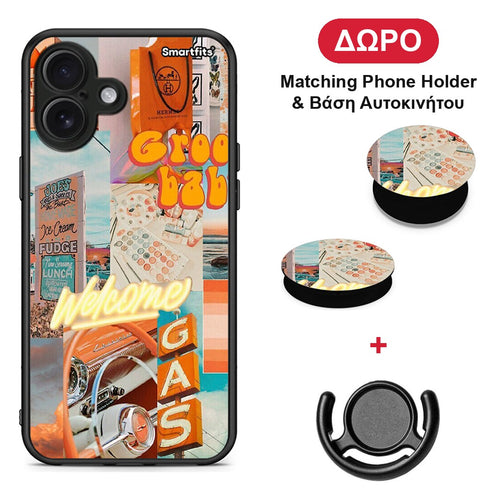 Groovy Babe - iPhone 16 Plus θήκη + Δώρο Phone Holder & Βάση Αυτοκινήτου