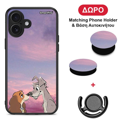 Lady And Tramp - iPhone 16 Plus θήκη + Δώρο Phone Holder & Βάση Αυτοκινήτου