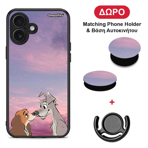 Lady And Tramp - iPhone 16 Plus θήκη + Δώρο Phone Holder & Βάση Αυτοκινήτου