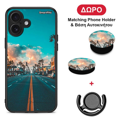 Landscape City - iPhone 16 Plus θήκη + Δώρο Phone Holder & Βάση Αυτοκινήτου