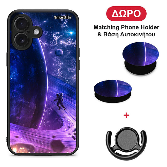 Lost Astronaut - iPhone 16 Plus θήκη + Δώρο Phone Holder & Βάση Αυτοκινήτου