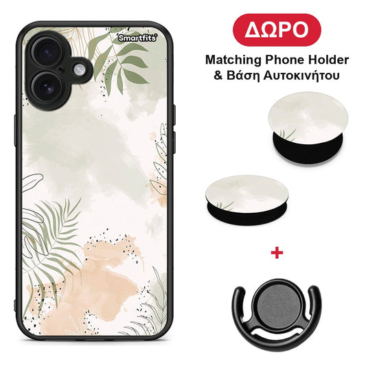 Nude Plants - iPhone 16 Plus θήκη + Δώρο Phone Holder & Βάση Αυτοκινήτου