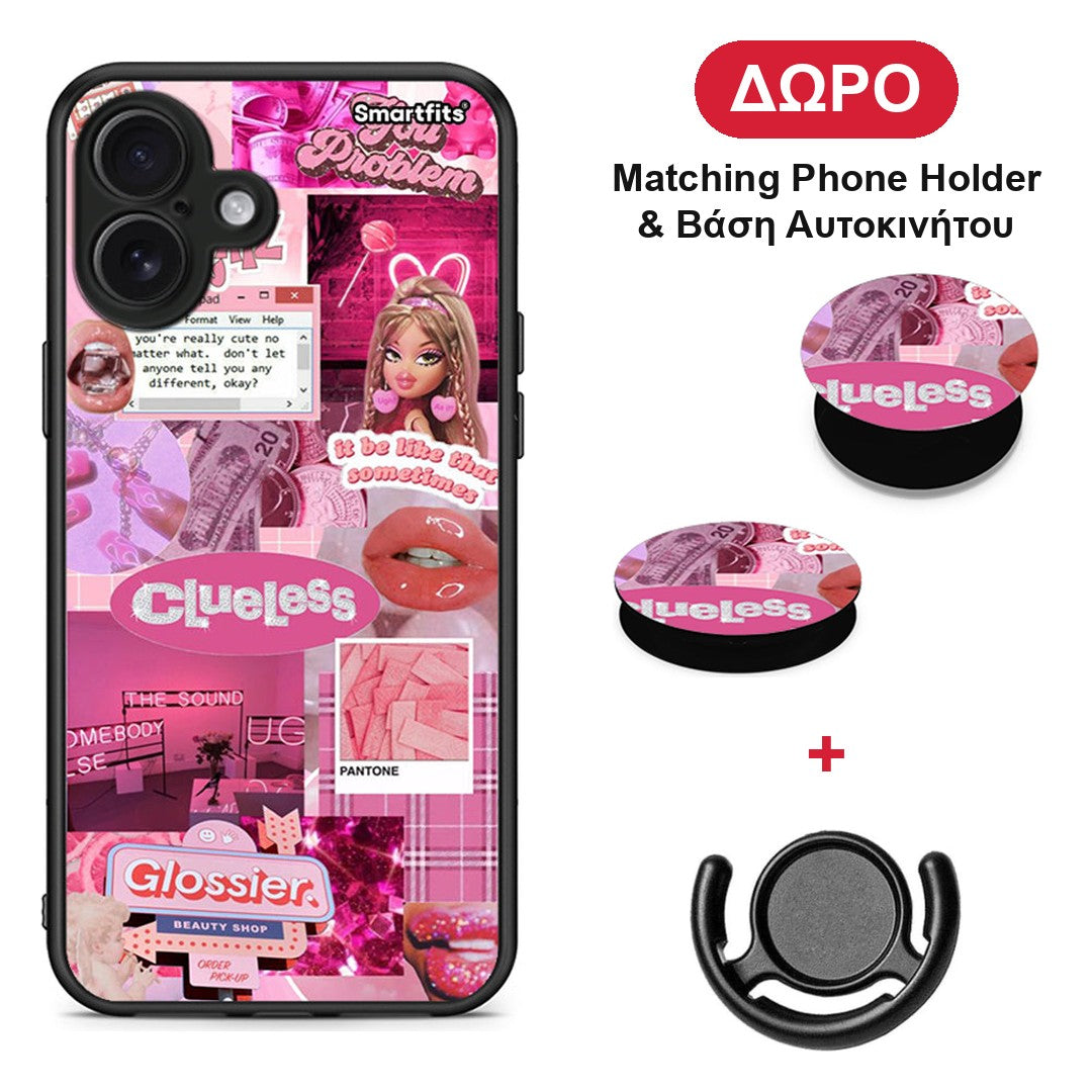 Pink Love - iPhone 16 Plus θήκη + Δώρο Phone Holder & Βάση Αυτοκινήτου