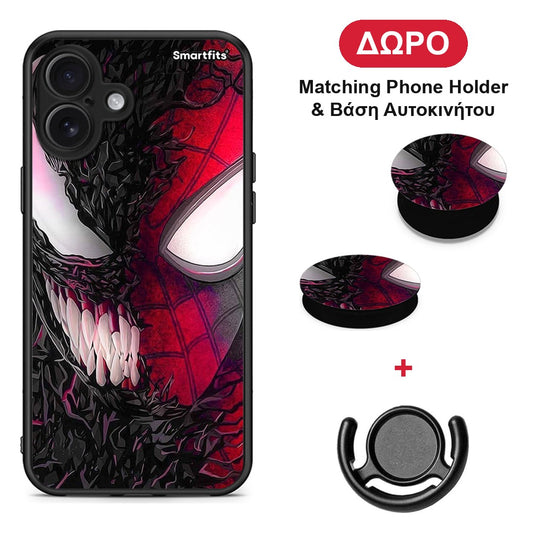 PopArt SpiderVenom - iPhone 16 Plus θήκη + Δώρο Phone Holder & Βάση Αυτοκινήτου