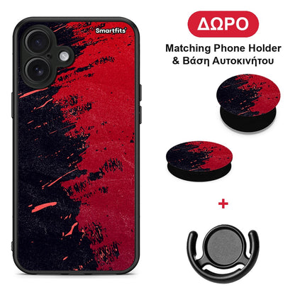 Red Paint - iPhone 16 Plus θήκη + Δώρο Phone Holder & Βάση Αυτοκινήτου