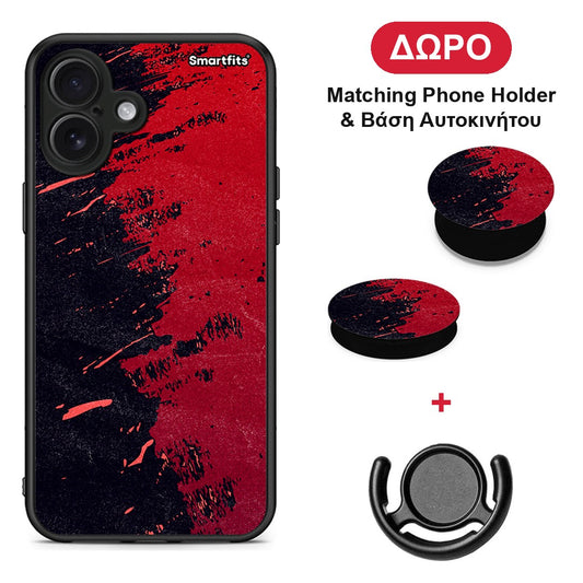 Red Paint - iPhone 16 Plus θήκη + Δώρο Phone Holder & Βάση Αυτοκινήτου