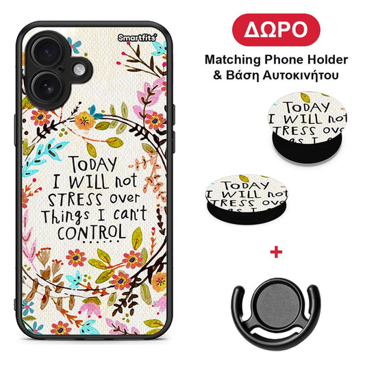 Stress Over - iPhone 16 Plus θήκη + Δώρο Phone Holder & Βάση Αυτοκινήτου