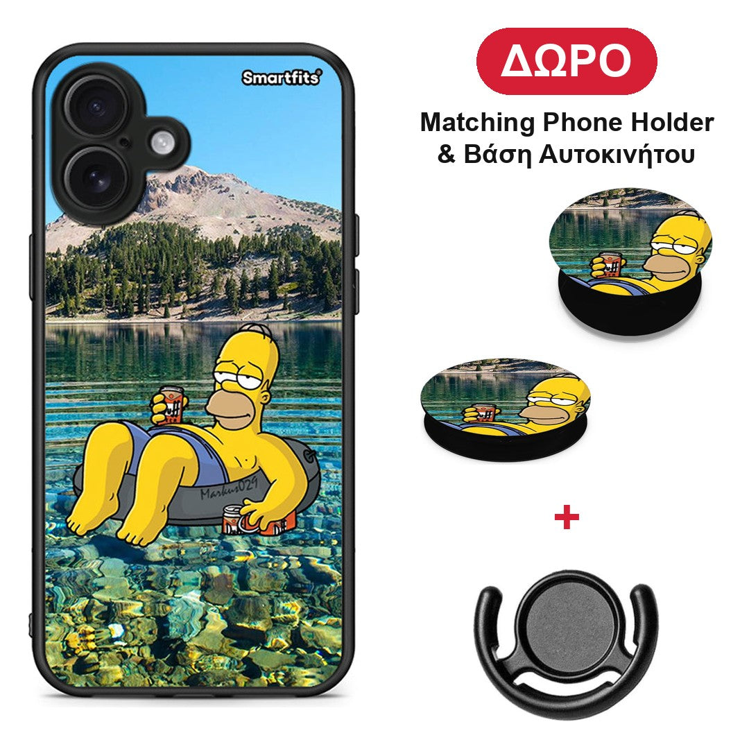 Summer Happiness - iPhone 16 Plus θήκη + Δώρο Phone Holder & Βάση Αυτοκινήτου