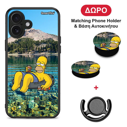 Summer Happiness - iPhone 16 Plus θήκη + Δώρο Phone Holder & Βάση Αυτοκινήτου