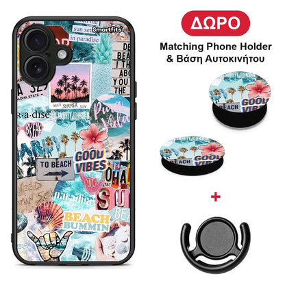 Summer Vibes - iPhone 16 Plus θήκη + Δώρο Phone Holder & Βάση Αυτοκινήτου
